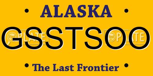 GSSTSOO Alaska License Plate