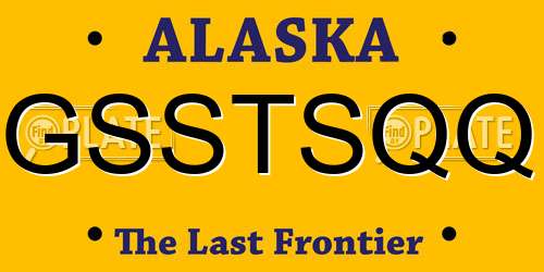 GSSTSQQ Alaska License Plate