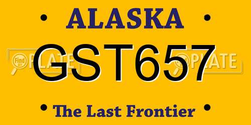 GST657 Alaska License Plate