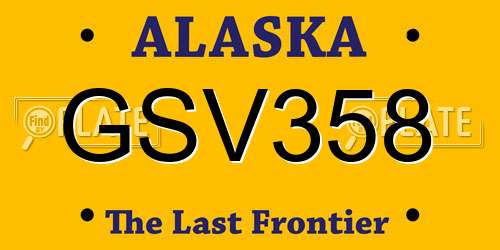 GSV358 Alaska License Plate