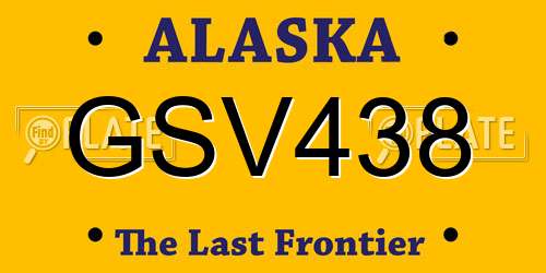 GSV438 Alaska License Plate