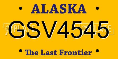 GSV4545 Alaska License Plate