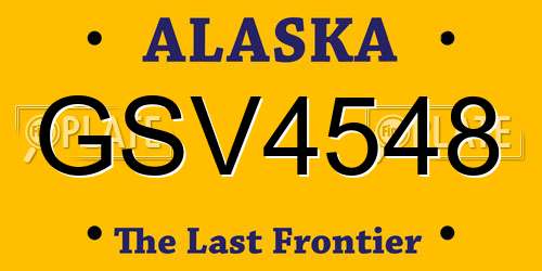 GSV4548 Alaska License Plate