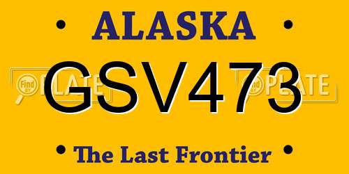 GSV473 Alaska License Plate