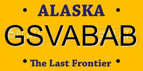 GSVABAB Alaska License Plate