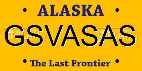 GSVASAS Alaska License Plate