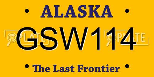 GSW114 Alaska License Plate