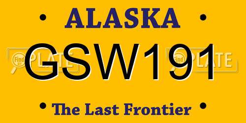 GSW191 Alaska License Plate
