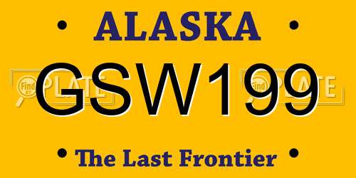 GSW199 Alaska License Plate