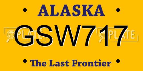 GSW717 Alaska License Plate