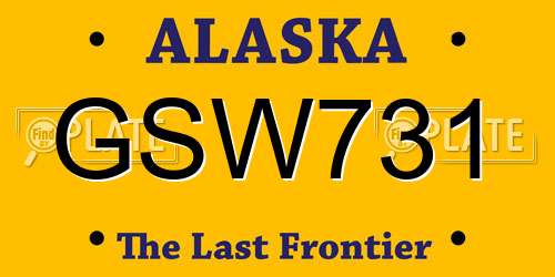 GSW731 Alaska License Plate