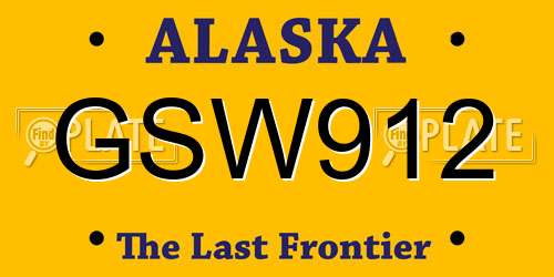 GSW912 Alaska License Plate