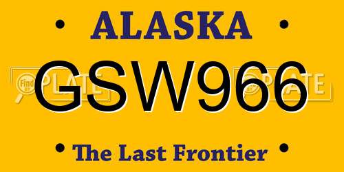 GSW966 Alaska License Plate