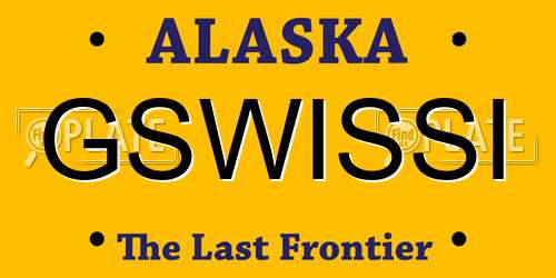 GSWISSI Alaska License Plate