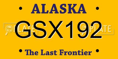 GSX192 Alaska License Plate