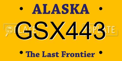 GSX443 Alaska License Plate