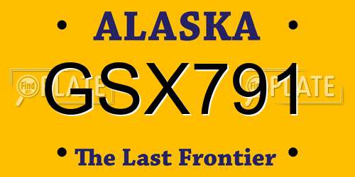 GSX791 Alaska License Plate