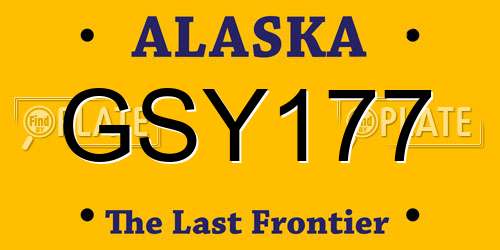 GSY177 Alaska License Plate