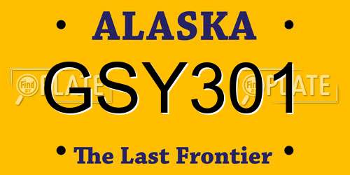 GSY301 Alaska License Plate