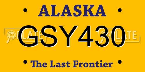 GSY430 Alaska License Plate