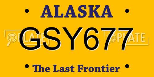 GSY677 Alaska License Plate