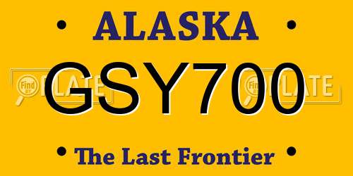 GSY700 Alaska License Plate