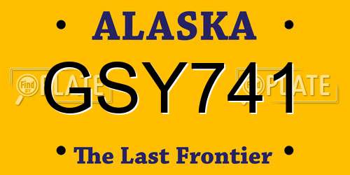 GSY741 Alaska License Plate