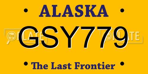 GSY779 Alaska License Plate