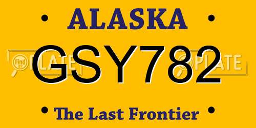 GSY782 Alaska License Plate