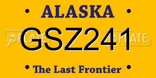 GSZ241 Alaska License Plate