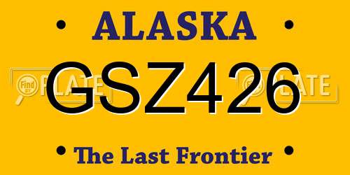GSZ426 Alaska License Plate