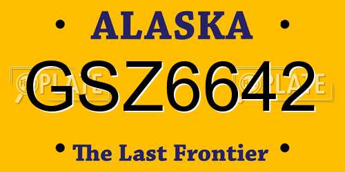 GSZ6642 Alaska License Plate