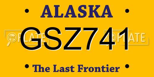 GSZ741 Alaska License Plate