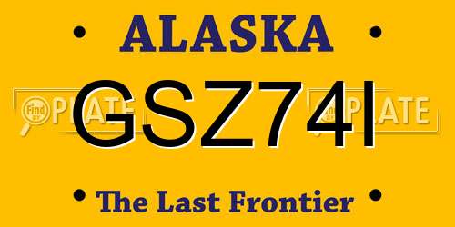 GSZ74I Alaska License Plate