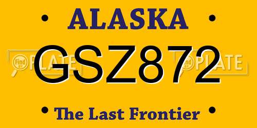 GSZ872 Alaska License Plate