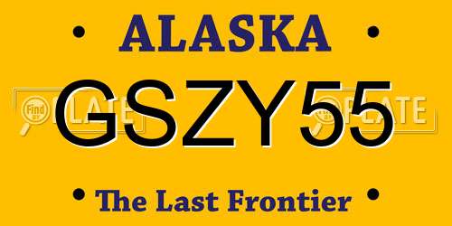 GSZY55 Alaska License Plate