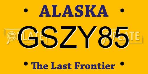 GSZY85 Alaska License Plate