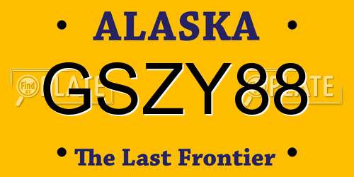 GSZY88 Alaska License Plate