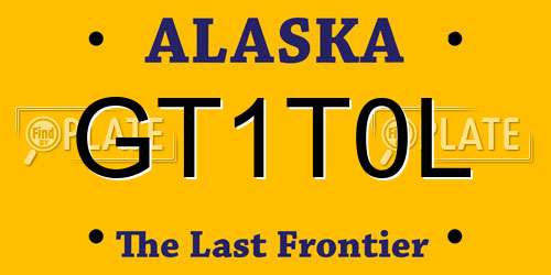 GT1T0L Alaska License Plate