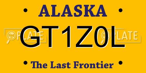 GT1Z0L Alaska License Plate