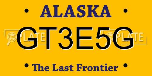 GT3E5G Alaska License Plate