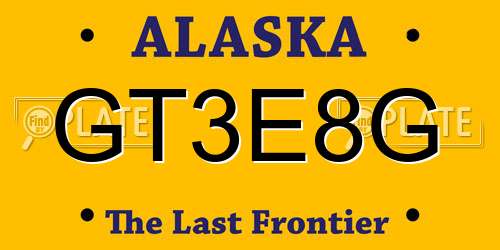 GT3E8G Alaska License Plate