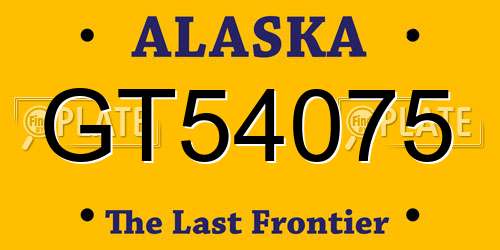 GT54075 Alaska License Plate