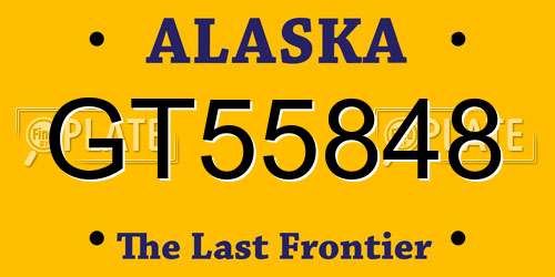 GT55848 Alaska License Plate