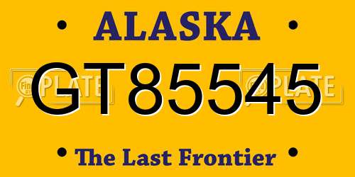 GT85545 Alaska License Plate