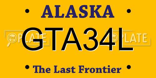 GTA34L Alaska License Plate