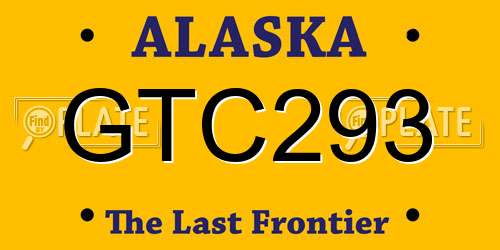 GTC293 Alaska License Plate