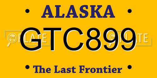 GTC899 Alaska License Plate