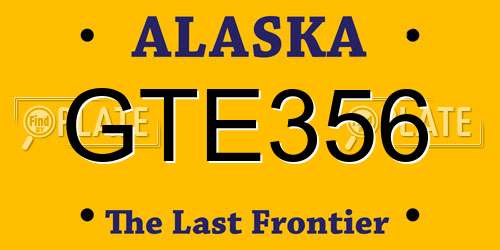 GTE356 Alaska License Plate