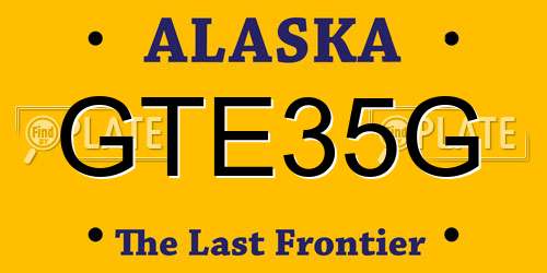 GTE35G Alaska License Plate